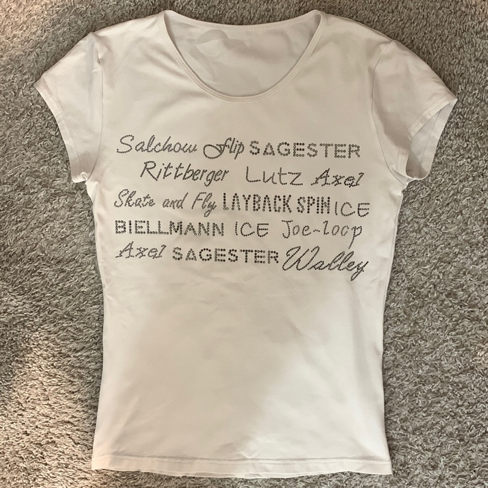 Sagester figure skating short sleeve shirt, size M